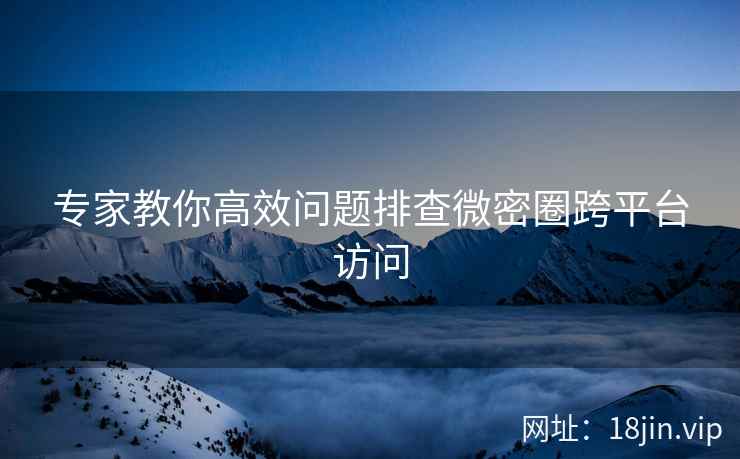 专家教你高效问题排查微密圈跨平台访问  第1张