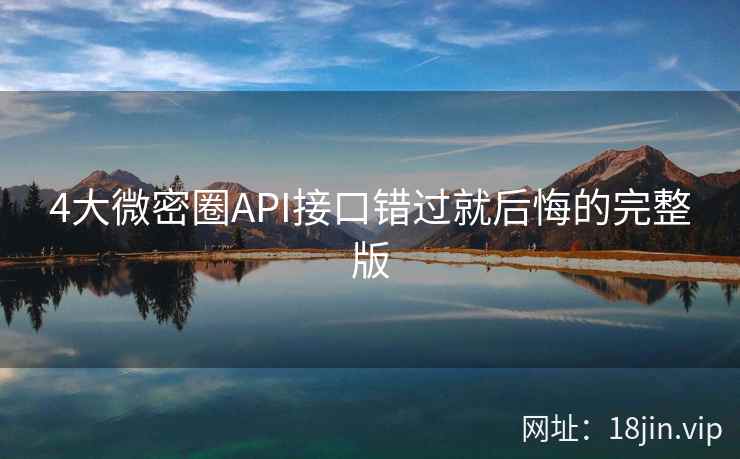4大微密圈API接口错过就后悔的完整版  第1张