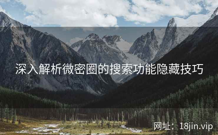 深入解析微密圈的搜索功能隐藏技巧