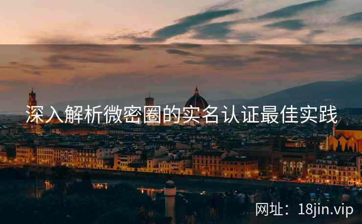 深入解析微密圈的实名认证最佳实践