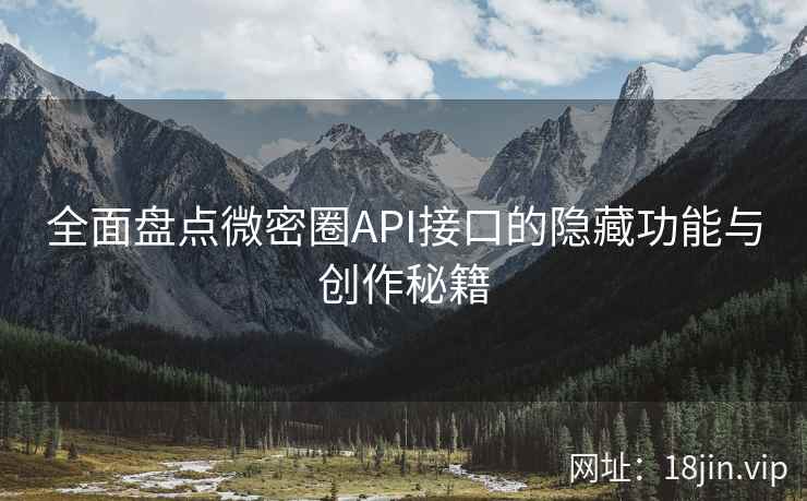全面盘点微密圈API接口的隐藏功能与创作秘籍