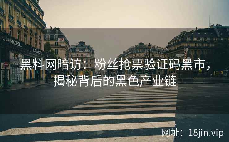 黑料网暗访：粉丝抢票验证码黑市，揭秘背后的黑色产业链